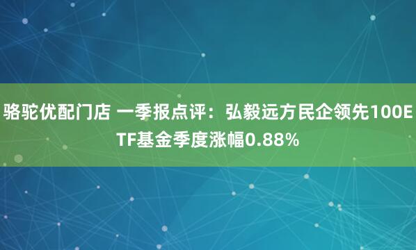 骆驼优配门店 一季报点评：弘毅远方民企领先100ETF基金季度涨幅0.88%