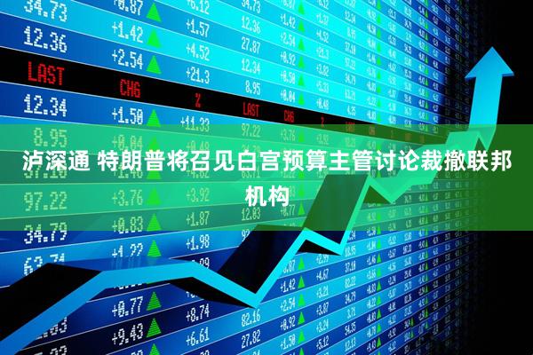 泸深通 特朗普将召见白宫预算主管讨论裁撤联邦机构